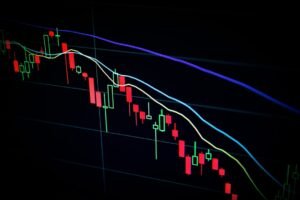 Stock market chart on screen representing ETF investing