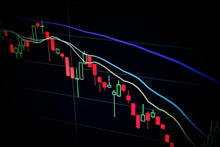 Stock market chart on screen representing ETF investing